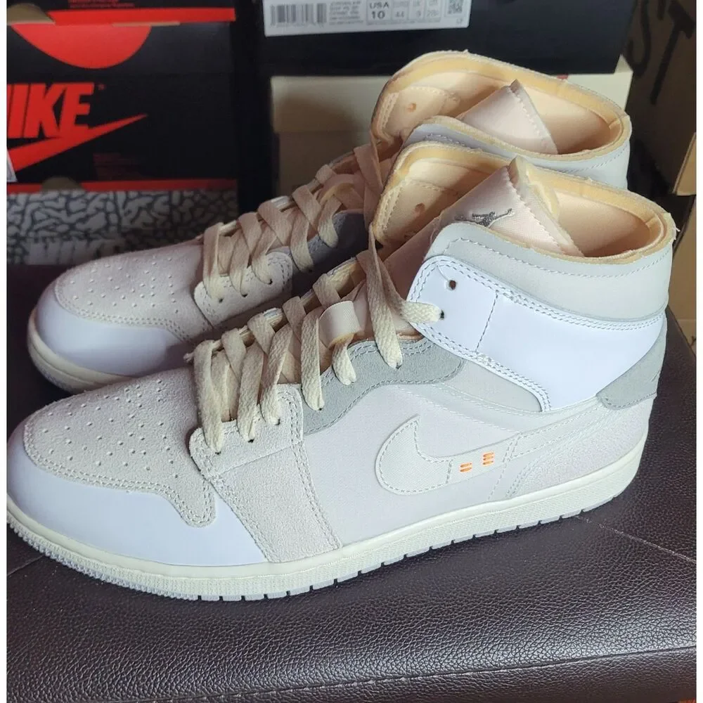 Nike Air Jordan 1 Mid SE Craft Inside Out White Grey DM9652-100 Men’s 10 NEW